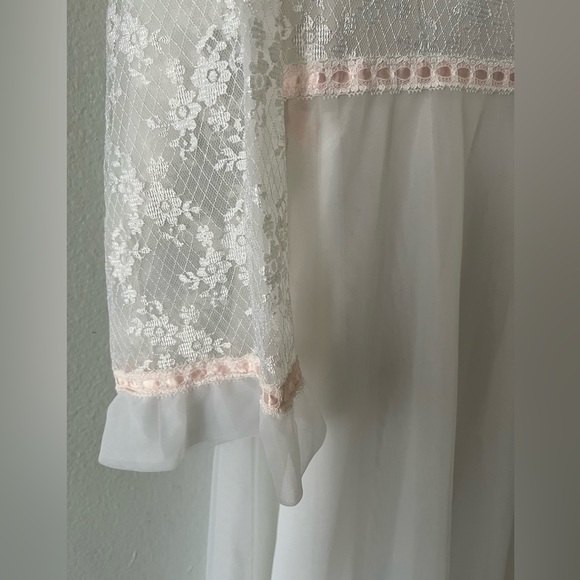 Vintage Radcliffe Peingnor Robe and Nightgown Set White Lace Medium 50’s EVC - Picture 7 of 14